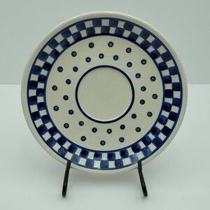 Polish Pottery Blue Checkerboard Dots Salad Plate Blue Checks Saucer